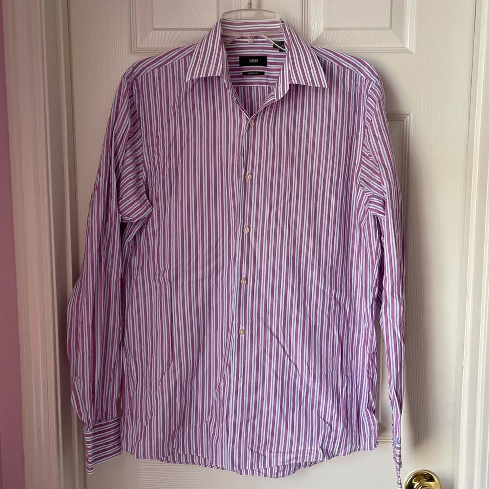 Hugo Boss striped button-down shirt